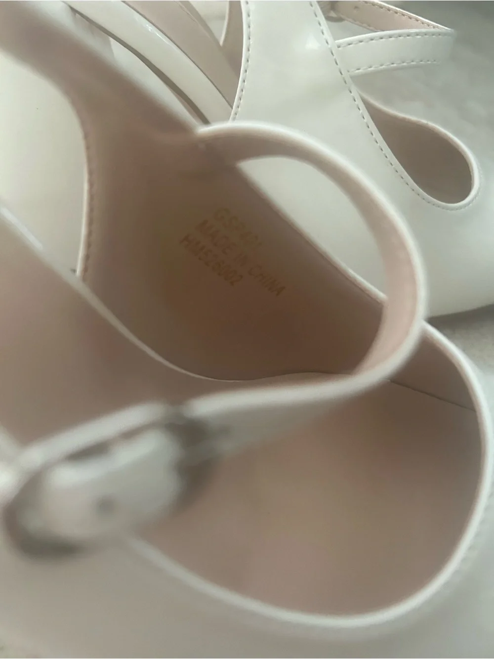 White Patent Mary Jane Block Heel Slingback Pumps